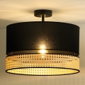 Duolla - Prisadený luster DOUBLE RATTAN 1xE27/15W/230V pr. 40 cm čierna/béžová