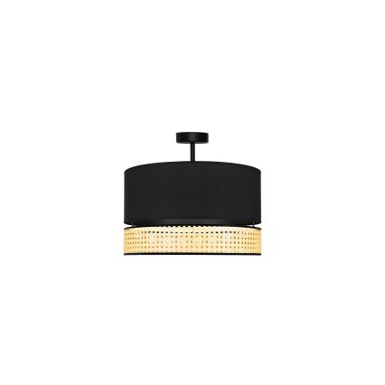 Duolla - Prisadený luster DOUBLE RATTAN 1xE27/15W/230V pr. 40 cm čierna/béžová