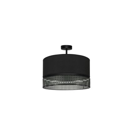 Duolla - Prisadený luster DOUBLE RATTAN 1xE27/15W/230V pr. 40 cm čierna