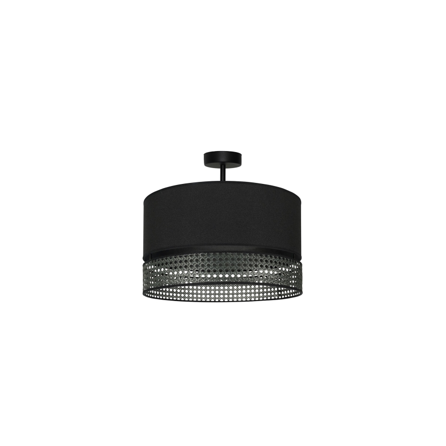 Duolla - Prisadený luster DOUBLE RATTAN 1xE27/15W/230V pr. 40 cm čierna