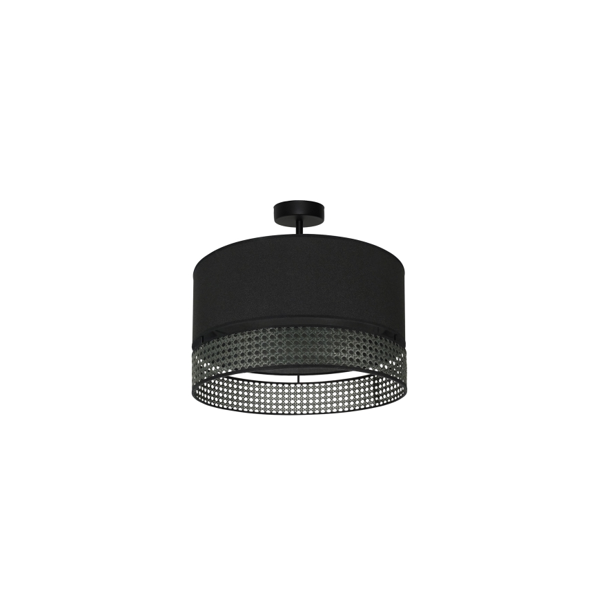 Duolla - Prisadený luster DOUBLE RATTAN 1xE27/15W/230V pr. 40 cm čierna