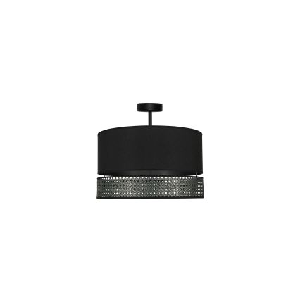 Duolla - Prisadený luster DOUBLE RATTAN 1xE27/15W/230V pr. 40 cm čierna