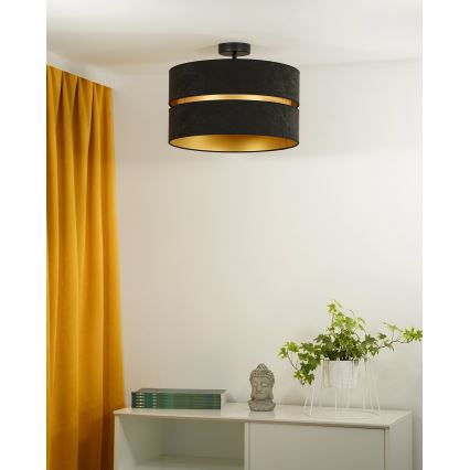Duolla - Prisadený luster DUO 1xE27/15W/230V pr. 40 cm čierna/zlatá
