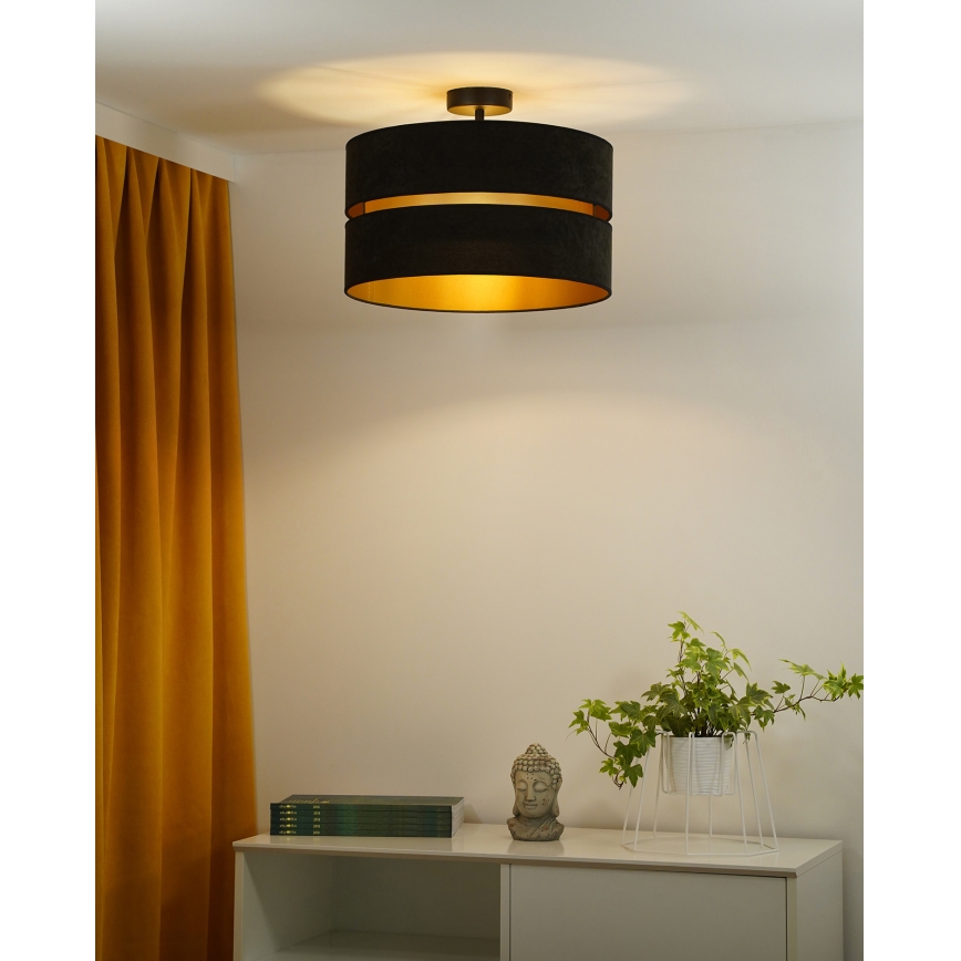 Duolla - Prisadený luster DUO 1xE27/15W/230V pr. 40 cm čierna/zlatá