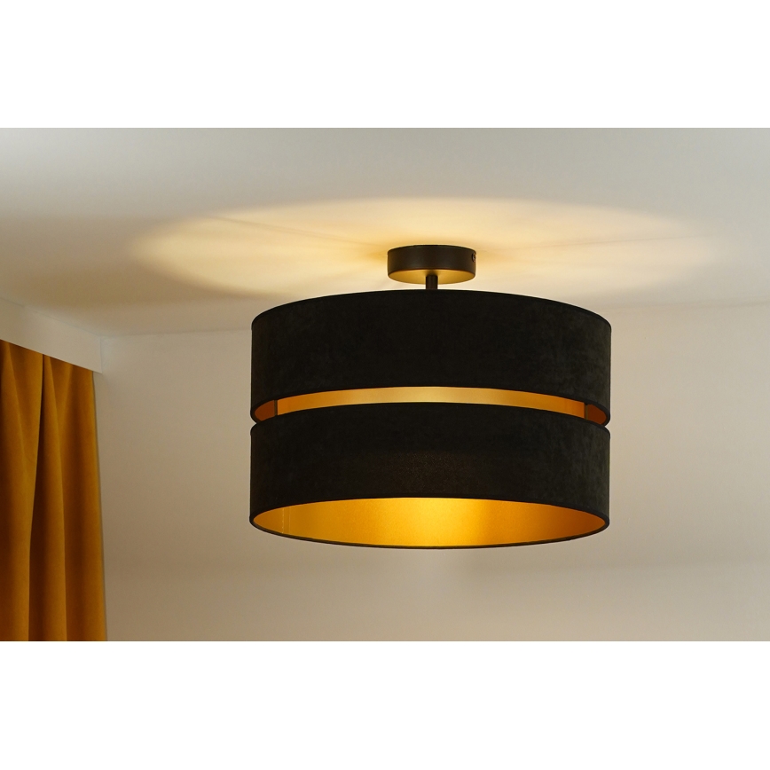 Duolla - Prisadený luster DUO 1xE27/15W/230V pr. 40 cm čierna/zlatá