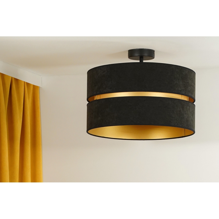 Duolla - Prisadený luster DUO 1xE27/15W/230V pr. 40 cm čierna/zlatá