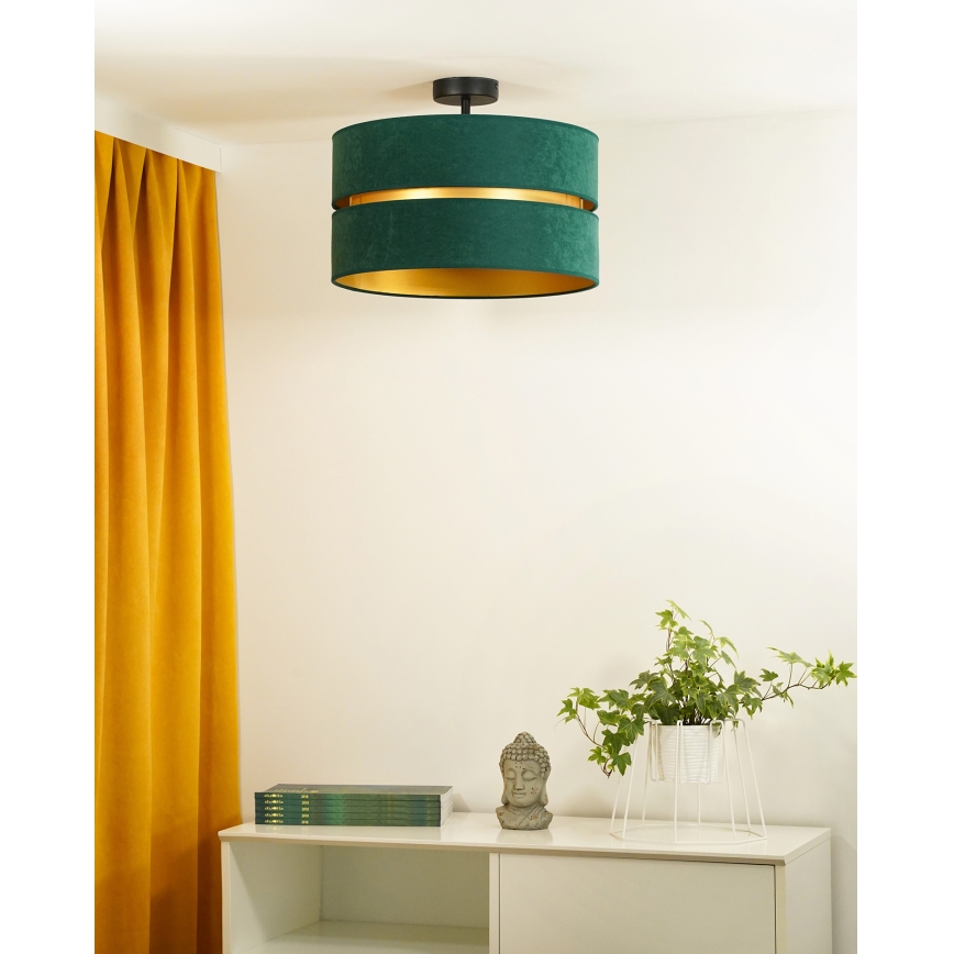 Duolla - Prisadený luster DUO 1xE27/15W/230V pr. 40 cm zelená/zlatá
