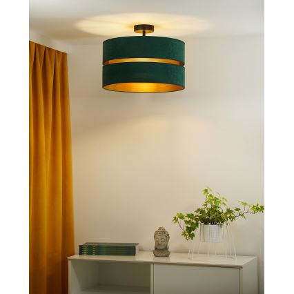 Duolla - Prisadený luster DUO 1xE27/15W/230V pr. 40 cm zelená/zlatá