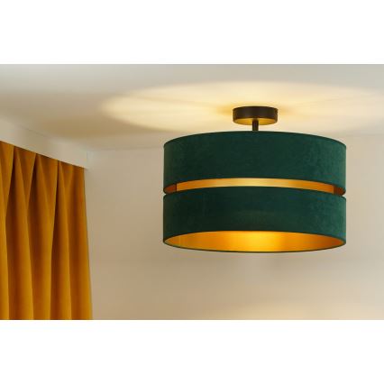Duolla - Prisadený luster DUO 1xE27/15W/230V pr. 40 cm zelená/zlatá