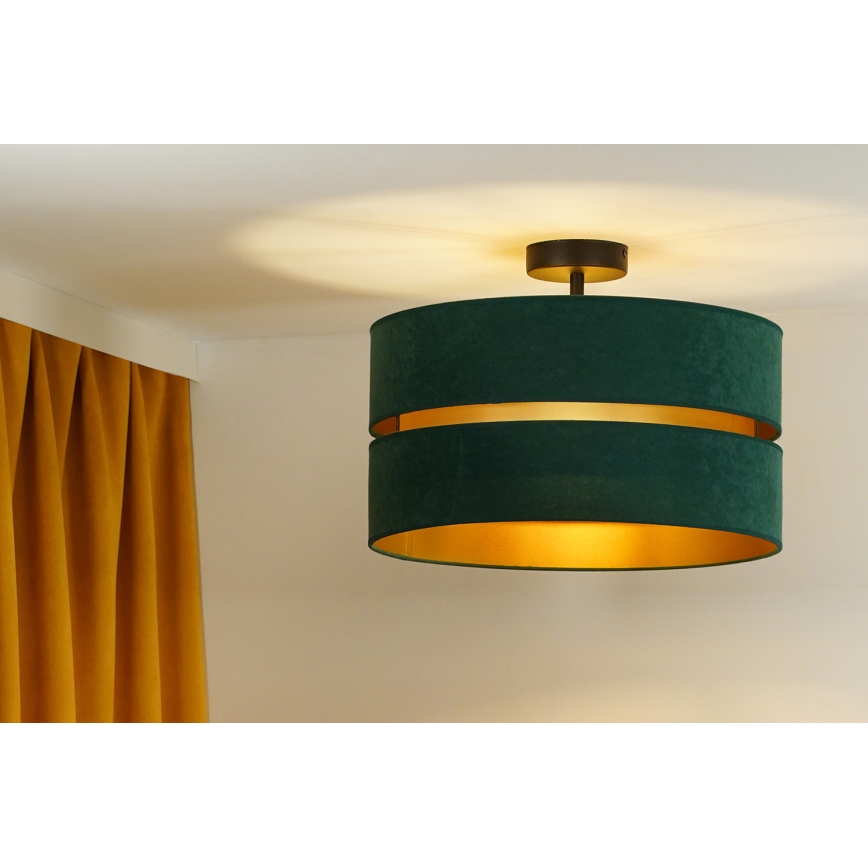 Duolla - Prisadený luster DUO 1xE27/15W/230V pr. 40 cm zelená/zlatá