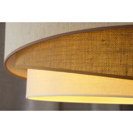 Duolla - Prisadený luster KOBO 1xE27/15W/230V pr. 45 cm béžová/hnedá/biela