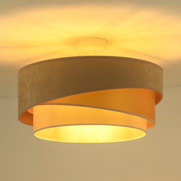 Duolla - Prisadený luster KOBO 1xE27/15W/230V pr. 45 cm béžová/zlatá/krémová
