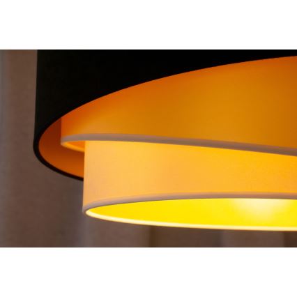 Duolla - Prisadený luster KOBO 1xE27/15W/230V pr. 45 cm čierna/zlatá/krémová