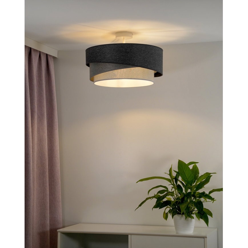 Duolla - Prisadený luster KOBO 1xE27/15W/230V pr. 45 cm šedá/biela