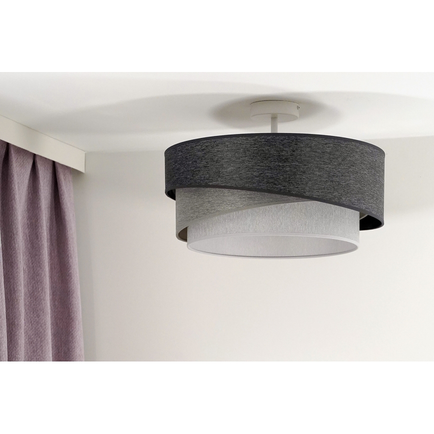 Duolla - Prisadený luster KOBO 1xE27/15W/230V pr. 45 cm šedá/biela