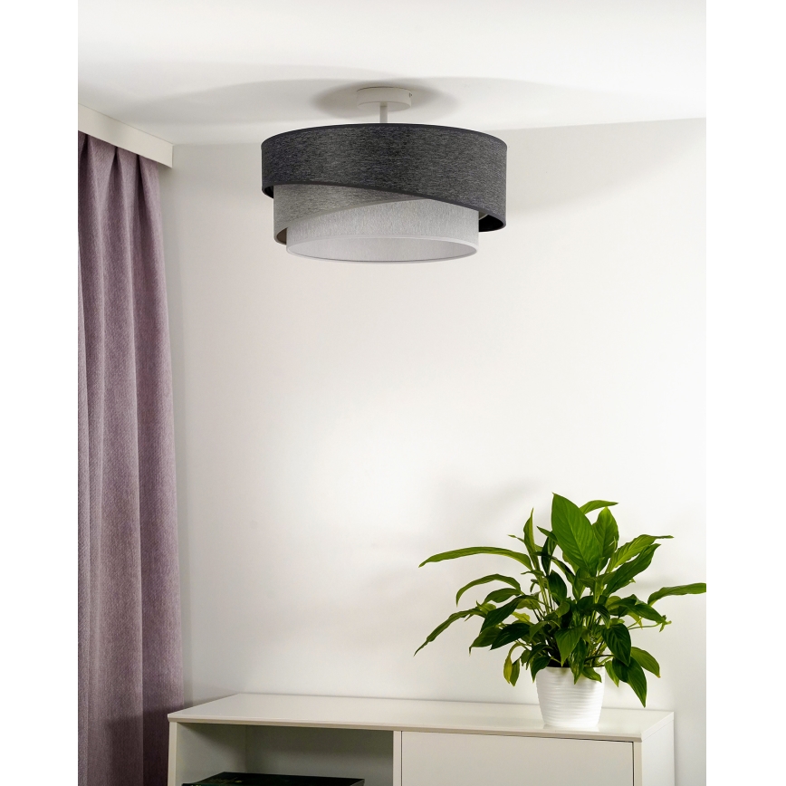Duolla - Prisadený luster KOBO 1xE27/15W/230V pr. 45 cm šedá/biela