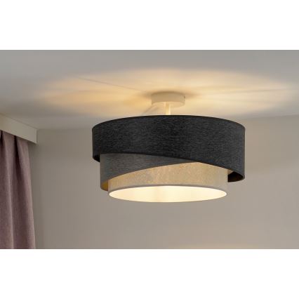 Duolla - Prisadený luster KOBO 1xE27/15W/230V pr. 45 cm šedá/biela