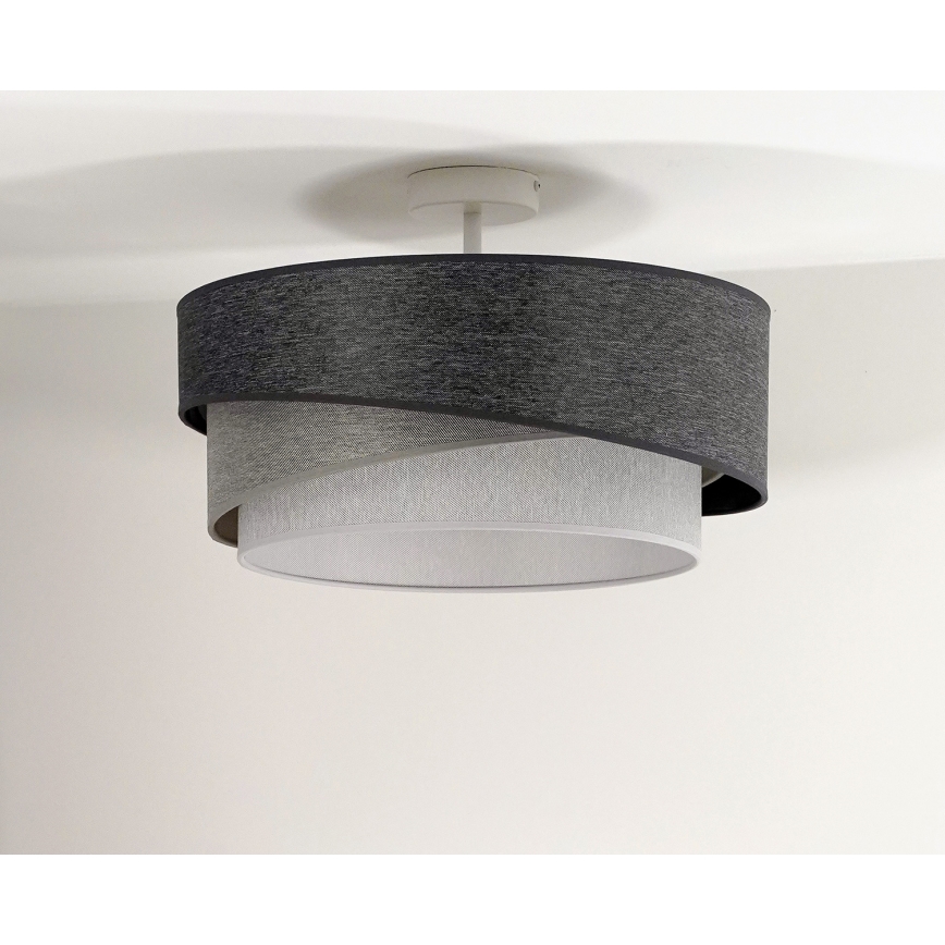 Duolla - Prisadený luster KOBO 1xE27/15W/230V pr. 45 cm šedá/biela