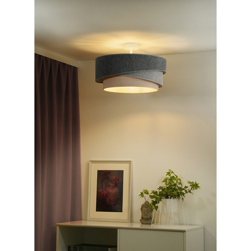 Duolla - Prisadený luster KOBO ECO RECYCLING 1xE27/15W/230V pr. 45 cm zelená/šedá/krémová