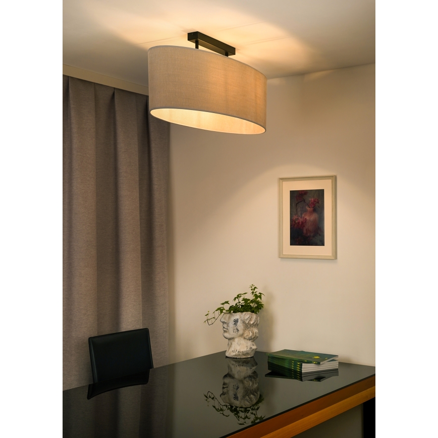 Duolla - Prisadený luster OVAL 2xE27/15W/230V šedá