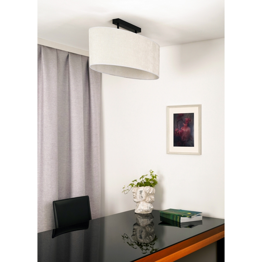 Duolla - Prisadený luster OVAL 2xE27/15W/230V šedá