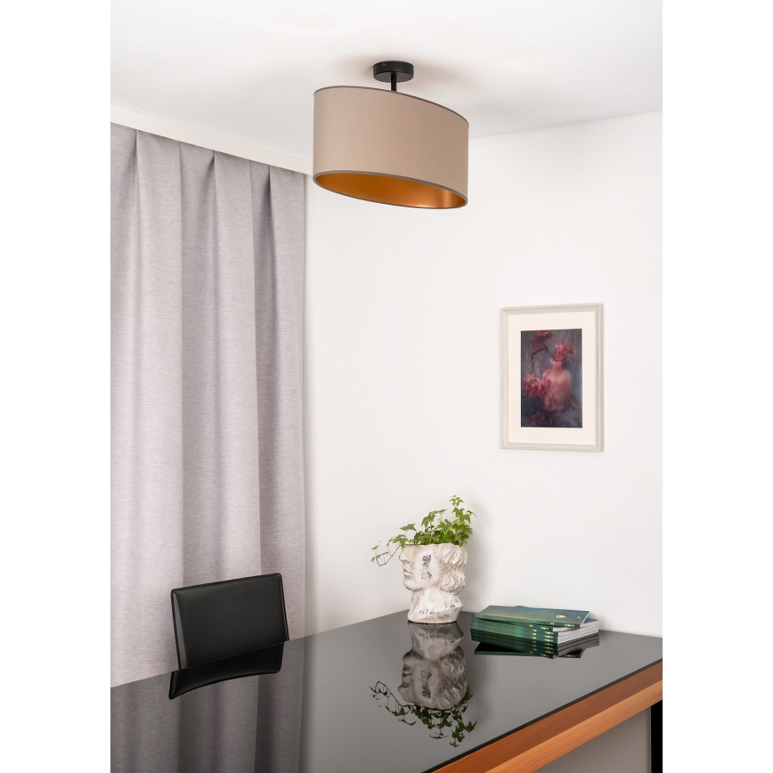 Duolla - Prisadený luster OVAL VEGAN 1xE27/15W/230V béžová