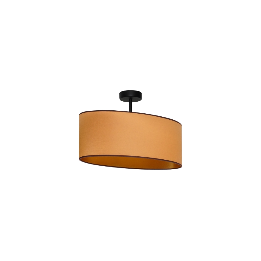 Duolla - Prisadený luster OVAL VEGAN 1xE27/15W/230V hnedá