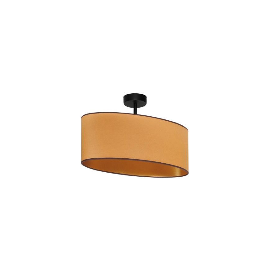 Duolla - Prisadený luster OVAL VEGAN 1xE27/15W/230V hnedá