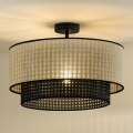 Duolla - Prisadený luster RATTAN YUTE 1xE27/15W/230V pr. 45 cm krémová/čierna