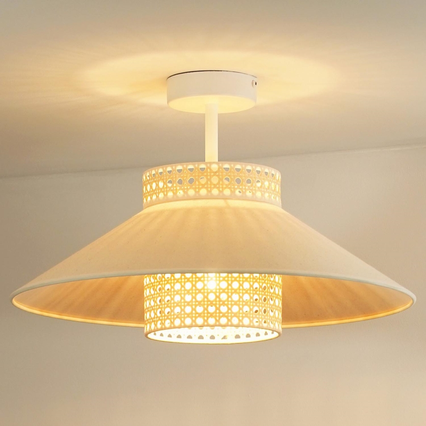 Duolla - Prisadený luster RIO RATTAN 1xE27/15W/230V pr. 45 cm béžová/ratan