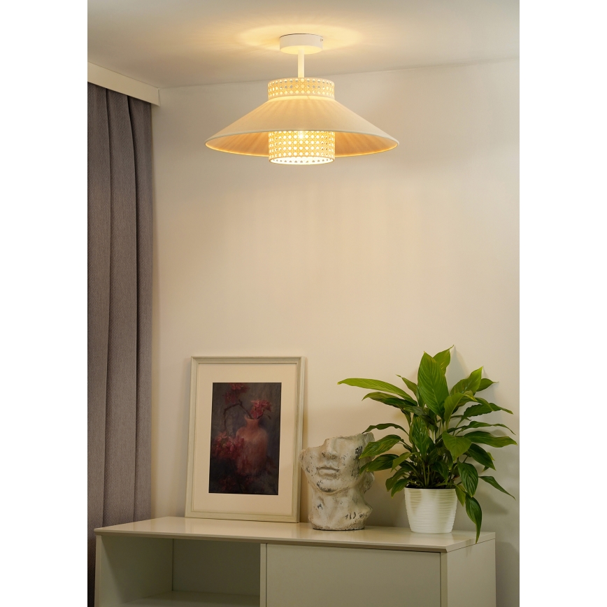 Duolla - Prisadený luster RIO RATTAN 1xE27/15W/230V pr. 45 cm béžová/ratan