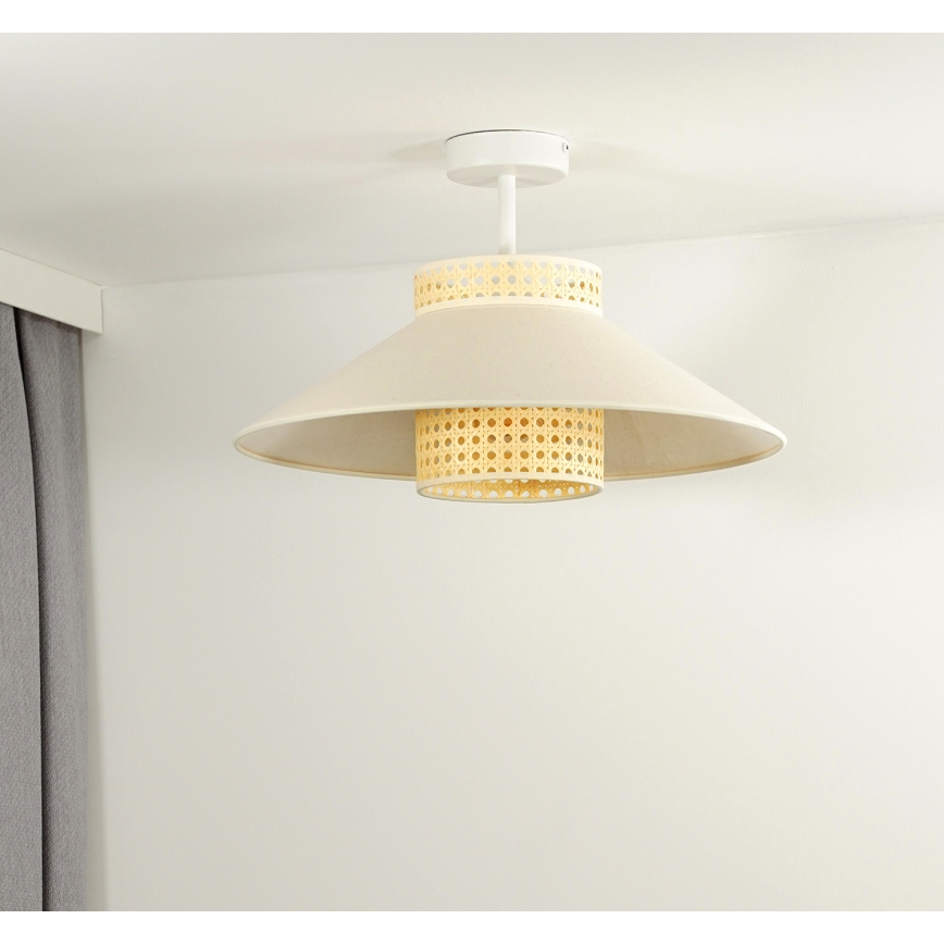 Duolla - Prisadený luster RIO RATTAN 1xE27/15W/230V pr. 45 cm béžová/ratan