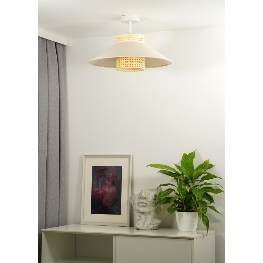 Duolla - Prisadený luster RIO RATTAN 1xE27/15W/230V pr. 45 cm béžová/ratan