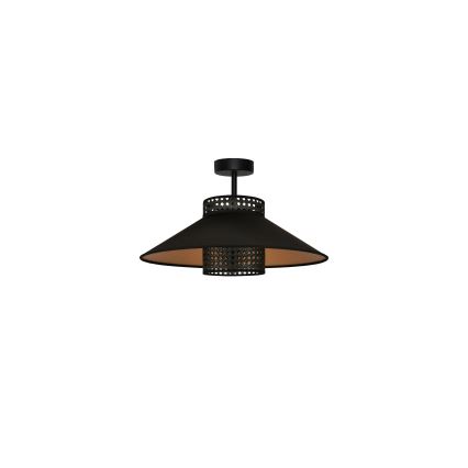 Duolla - Prisadený luster RIO RATTAN 1xE27/15W/230V pr. 45 cm čierna/zlatá