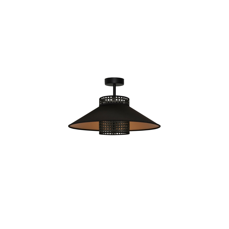 Duolla - Prisadený luster RIO RATTAN 1xE27/15W/230V pr. 45 cm čierna/zlatá