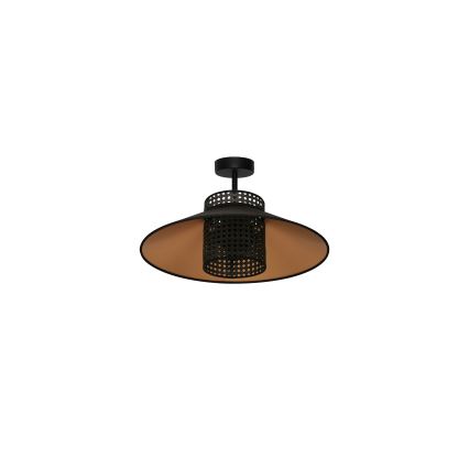 Duolla - Prisadený luster RIO RATTAN 1xE27/15W/230V pr. 45 cm čierna/zlatá