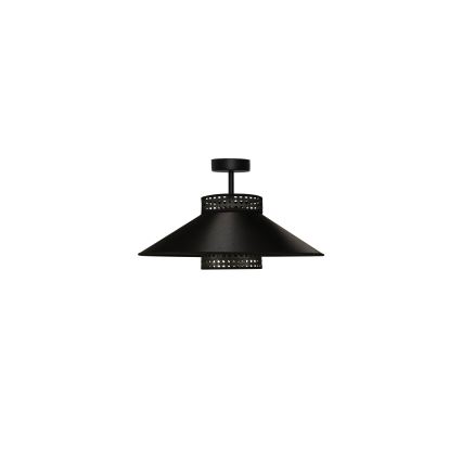 Duolla - Prisadený luster RIO RATTAN 1xE27/15W/230V pr. 45 cm čierna/zlatá