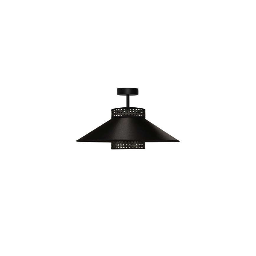 Duolla - Prisadený luster RIO RATTAN 1xE27/15W/230V pr. 45 cm čierna/zlatá