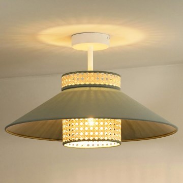 Duolla - Prisadený luster RIO RATTAN 1xE27/15W/230V pr. 45 cm zelená/ratan
