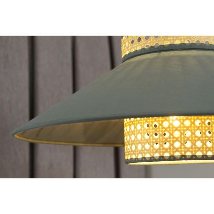Duolla - Prisadený luster RIO RATTAN 1xE27/15W/230V pr. 45 cm zelená/ratan