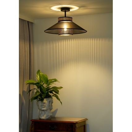 Duolla - Prisadený luster RIO SHINY 1xE27/15W/230V pr. 45 cm čierna/medená