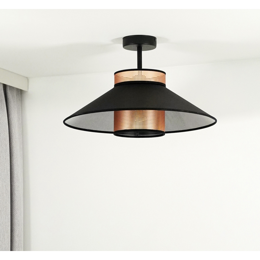 Duolla - Prisadený luster RIO SHINY 1xE27/15W/230V pr. 45 cm čierna/medená