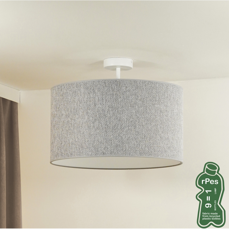 Duolla - Prisadený luster ROLLER ECO RECYCLING 1xE27/15W/230V pr. 45 cm šedá