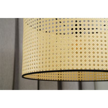 Duolla - Prisadený luster ROLLER RATTAN 1xE27/15W/230V pr. 45 cm béžová/čierna