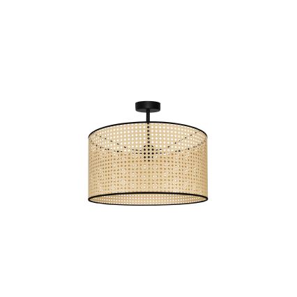 Duolla - Prisadený luster ROLLER RATTAN 1xE27/15W/230V pr. 45 cm béžová/čierna