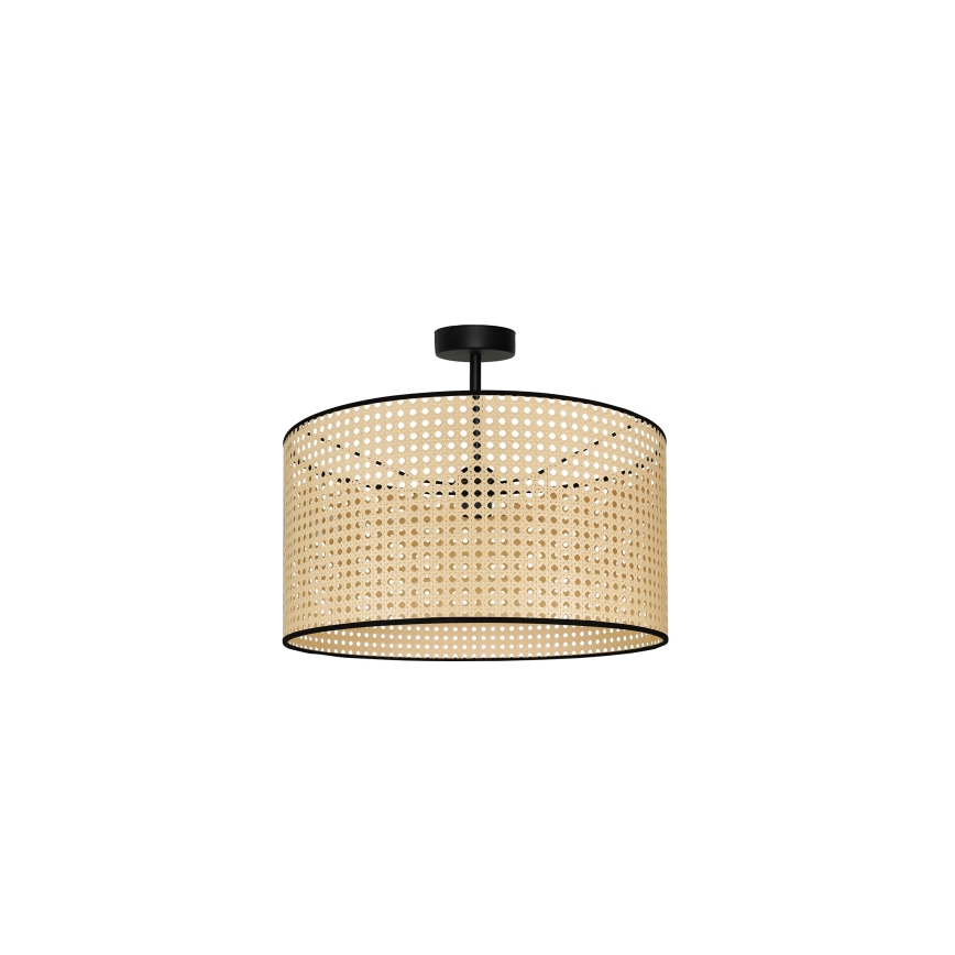 Duolla - Prisadený luster ROLLER RATTAN 1xE27/15W/230V pr. 45 cm béžová/čierna