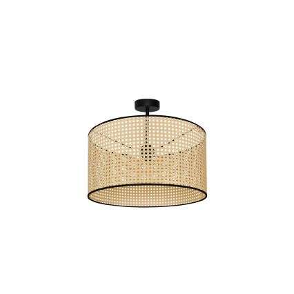 Duolla - Prisadený luster ROLLER RATTAN 1xE27/15W/230V pr. 45 cm béžová/čierna