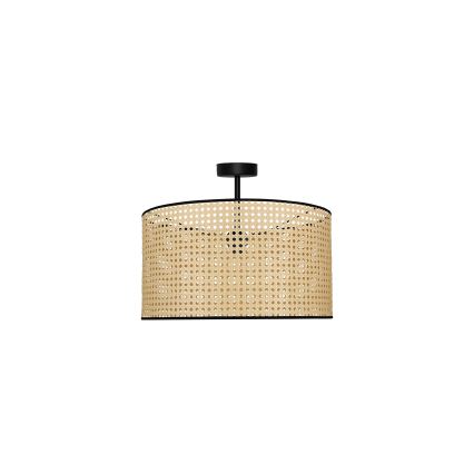 Duolla - Prisadený luster ROLLER RATTAN 1xE27/15W/230V pr. 45 cm béžová/čierna