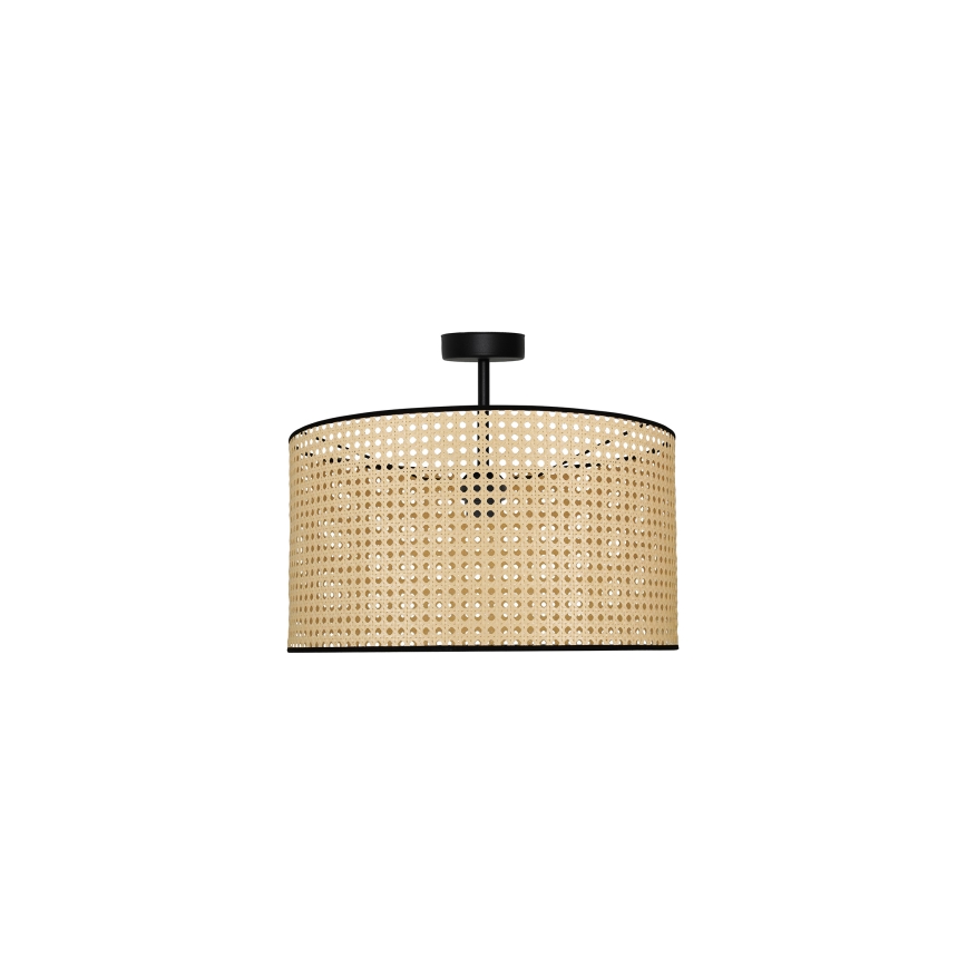 Duolla - Prisadený luster ROLLER RATTAN 1xE27/15W/230V pr. 45 cm béžová/čierna