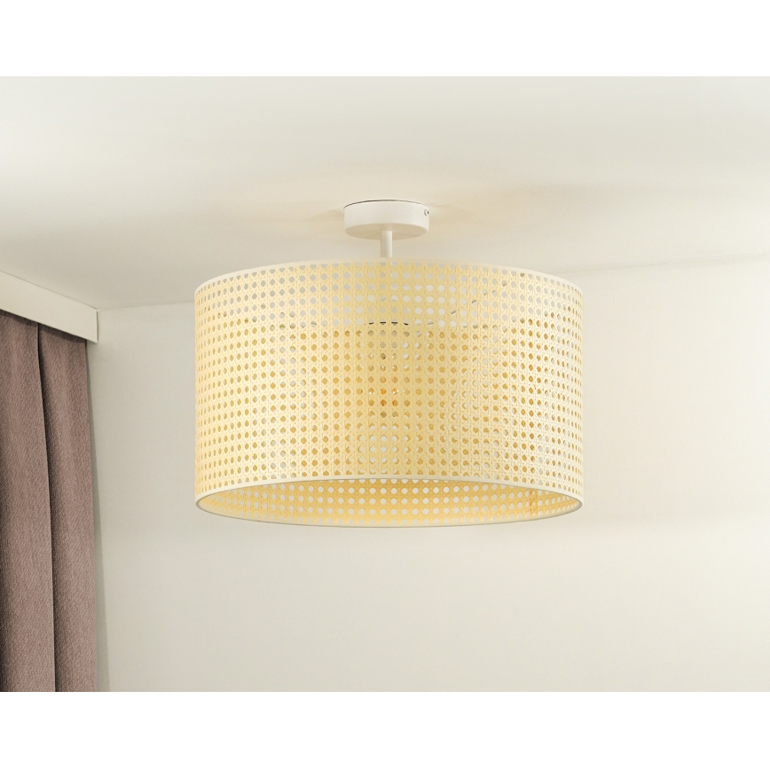 Duolla - Prisadený luster ROLLER RATTAN 1xE27/15W/230V pr. 45 cm béžová